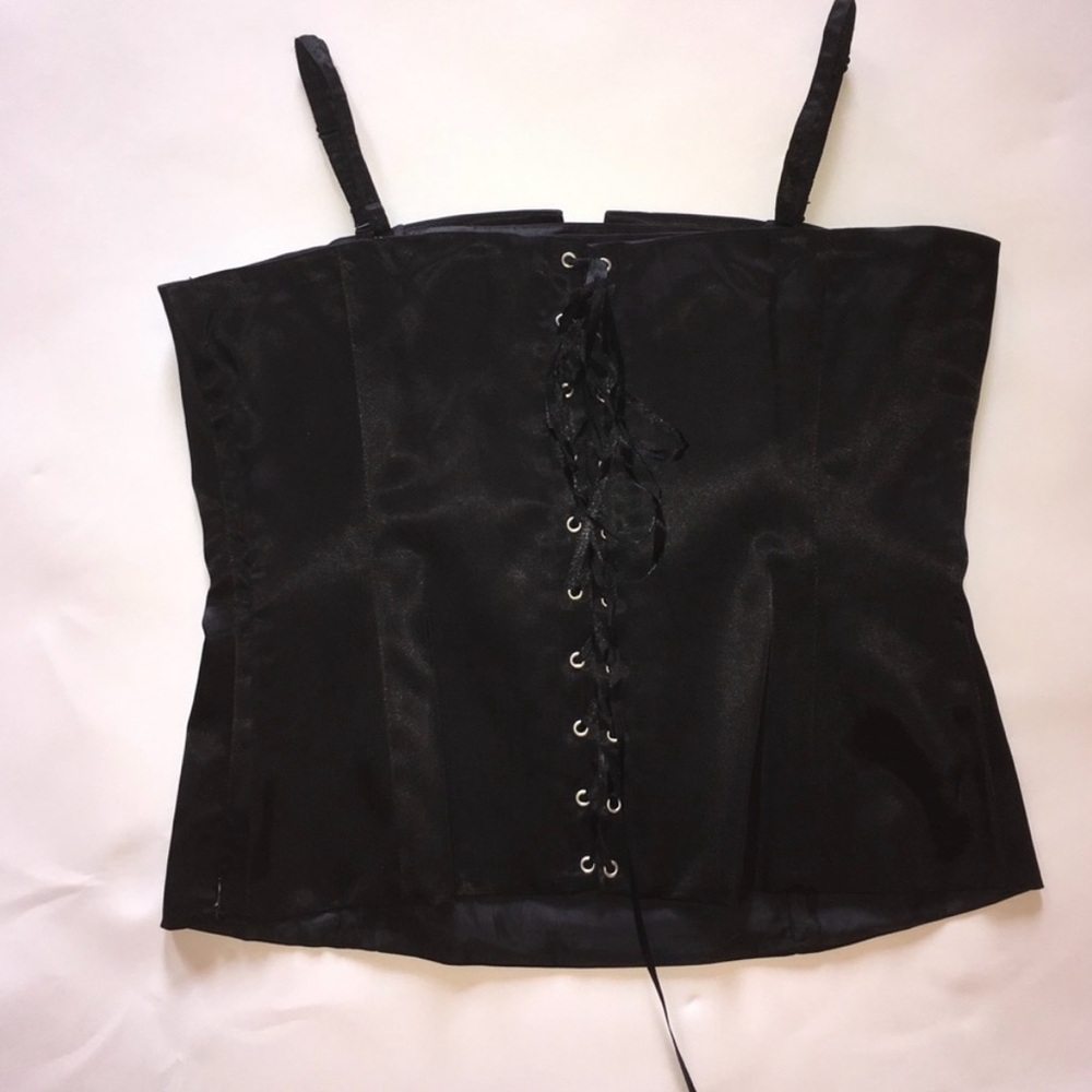 Venus Elegant Black Satin Corset Top size 14 (NWOT) - Picture 5 of 12
